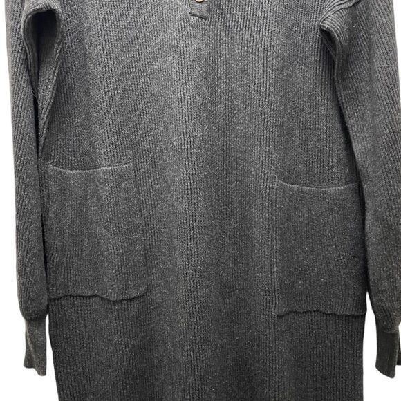 NWT Natural Life Long Sleeve Rib Knit Maxi Sweater Dress Charcoal Size S/M NEW - Picture 9 of 15